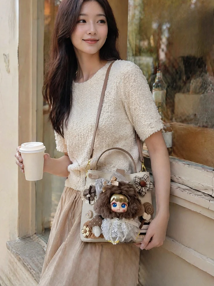 IOIAI Luxury Single Shoulder Bag Women's Handbag Birthday Gift Cute Elegant Crossbody Bag Soft PU Leather Zipper Closure