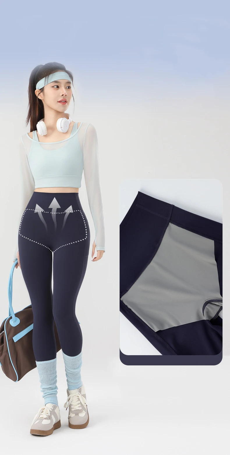 BIVIGAOS Spring Autumn Reflective Strip Side Pocket Yoga Leggings Women High Waist Hip Lift Sports Fitness Sharkskin Leggings