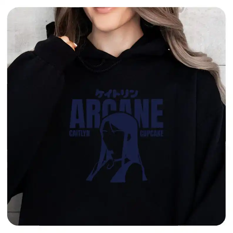 Caitlyn Arcane Hoodie, , Vi Hoodie, Gamer Gifts, Vi Cosplay, Powder Shirt, Arcane Merch, Arcane Jinx