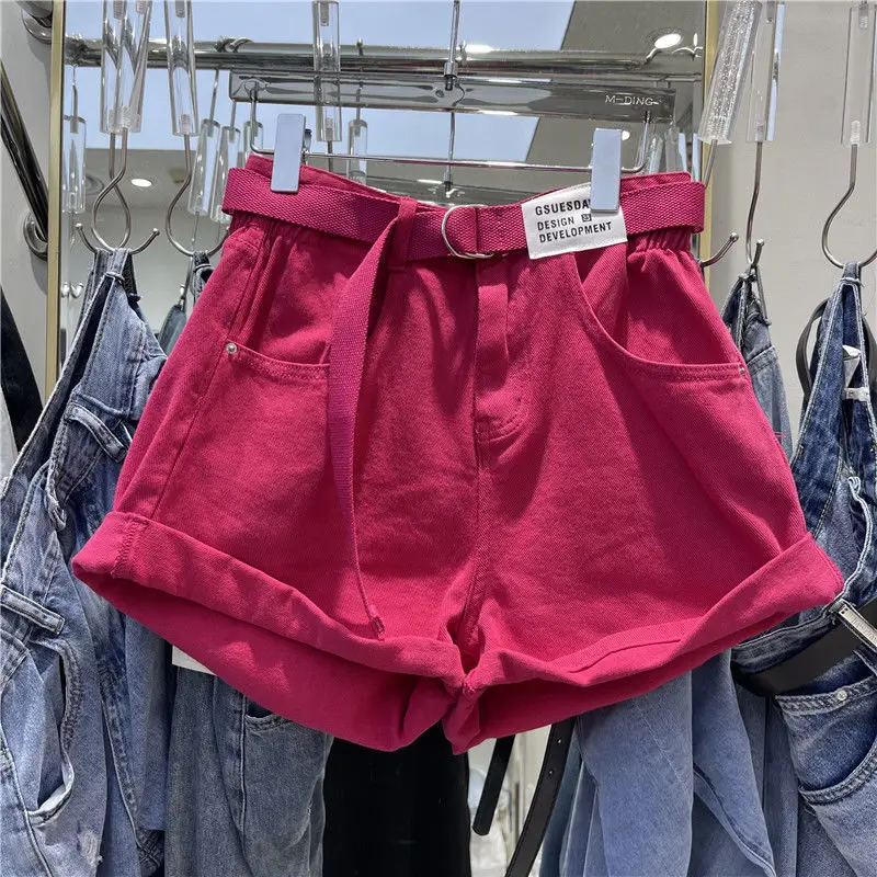Taille haute cloche Bot Denim orts femme été Faion grande taille Patchwork a-ligne pantalon évasé ourlet classique bleu