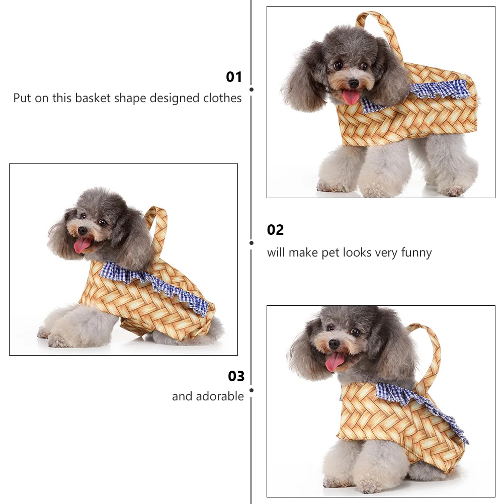 

Pet Dog Comfortable Basket Shaped Costume Acrylic Fiber Clothes for Halloween Christmas Funny Pet Cosplay Party Outfit
