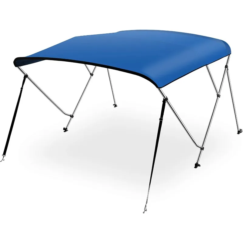 

SereneLife Waterproof BoatTop Cover-79-84'W 3 BowTop Canvas Sun Shade Boat Canopy 1' Double Wall Alu Frame Tube,