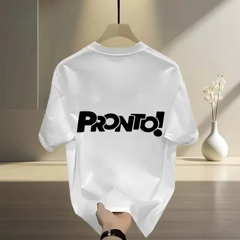 

American retro pure cotton short sleeved mens T-shirt summer new loose and versatile half sleeved T-shirt