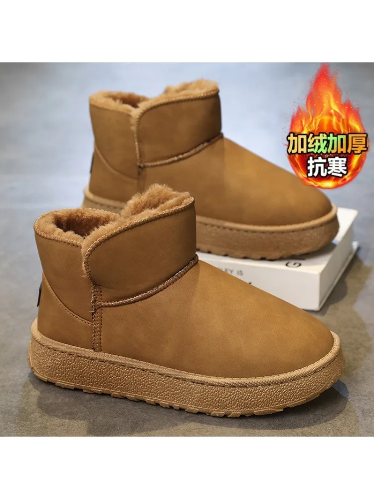 새로운 겨울 부츠 가죽 따뜻한 발목 모피 부츠를위한 플랫폼 부츠 럭셔리 부츠 따뜻한 부츠 편안한 미끄럼 방지 발목 부츠