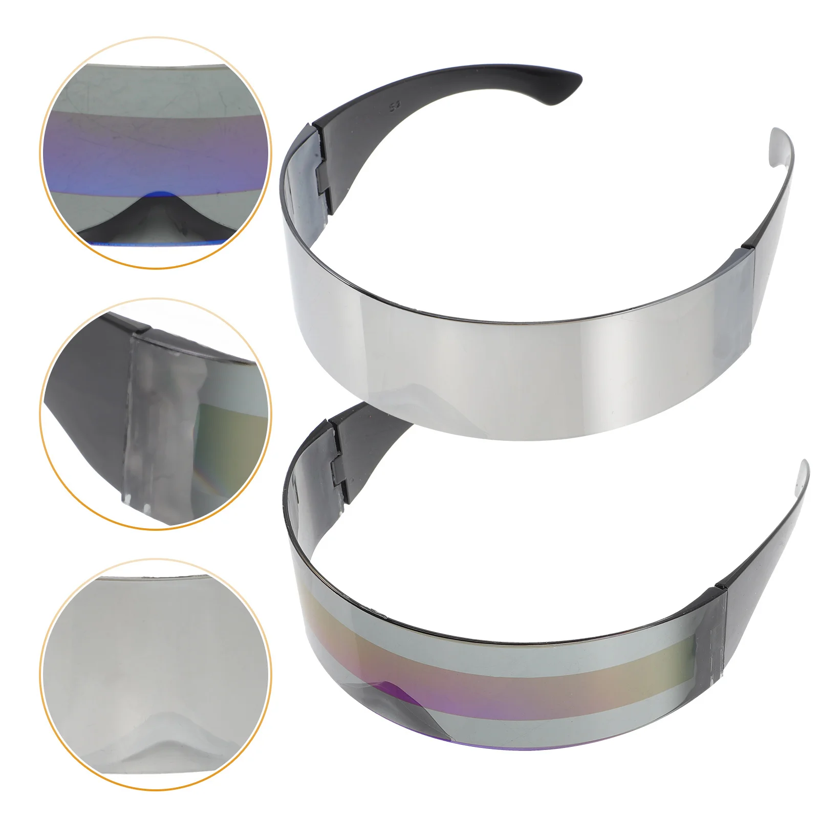 

2pcs Sunglasses Lightweight Durable Fashion Party Eyeglasses Props for Festivals Photoshoot Plastic Glasses