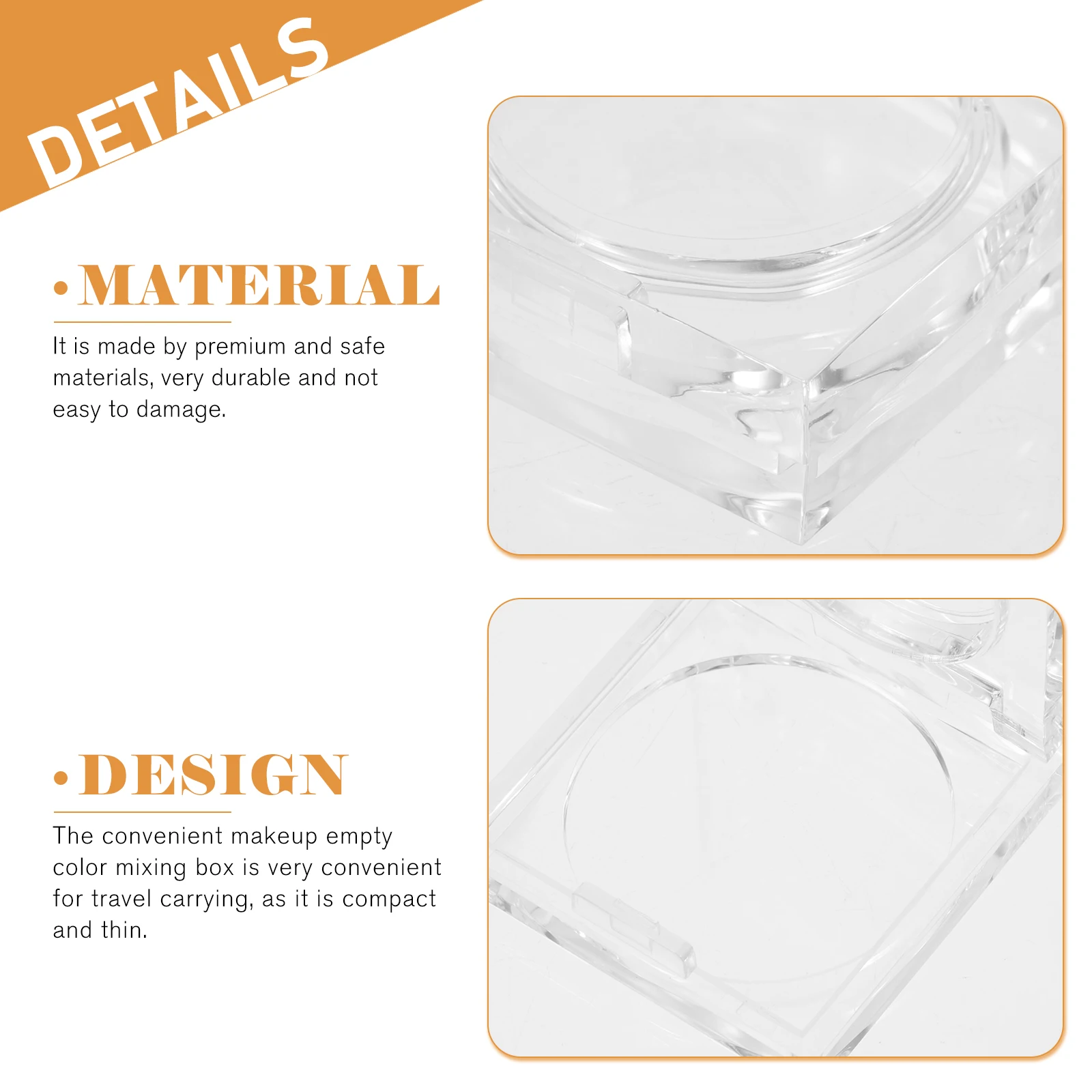 

4pcs Empty Blush 6mm Diameter Transparent Travel Containers for DIY Cosmetics Makeup Organizer Compact Cases