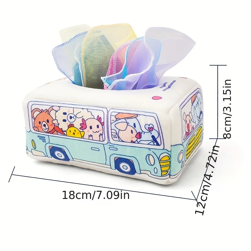 Serviette en papier à tirage pour bébé, boîte à mouchoirs, Puzzle pour bébé, éducation précoce, jouets en tissu Montessori pour enfants