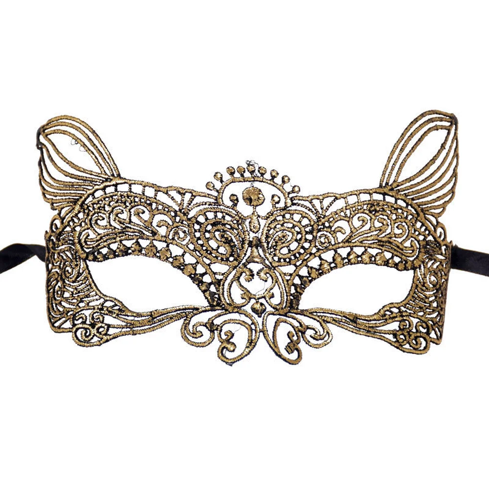 Maschere di pizzo d\'oro da donna maschera da festa in maschera maschera di carnevale maschera da ballo di Halloween maschera per gli occhi con