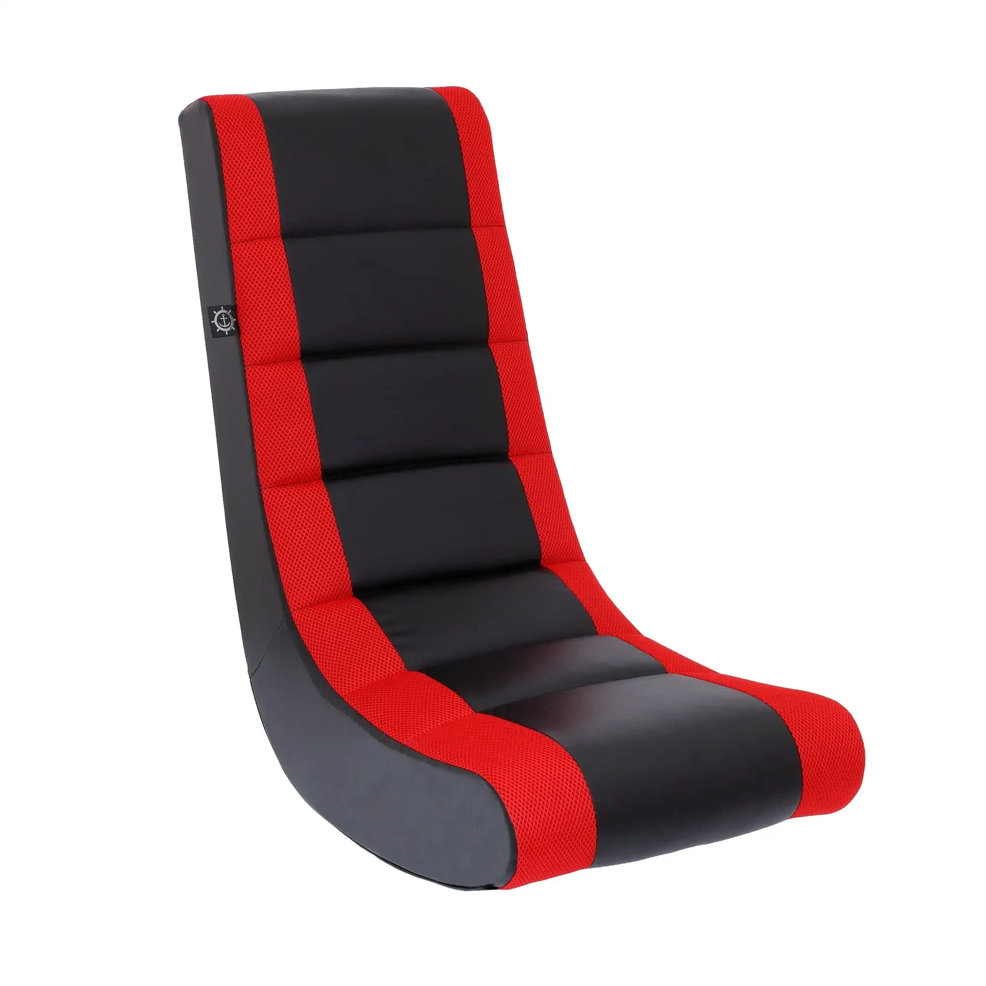 

Classic Video Rocker Floor Gaming Chair, Kids and Teens, PU Faux Leather & Polyester Mesh, Black/Red