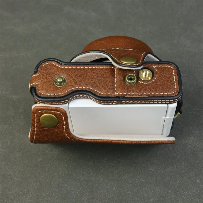 

PU Leather Bag Case For Sony zv1m2 camera bag zv1f protective leather case, portable storage bag, bottom opening