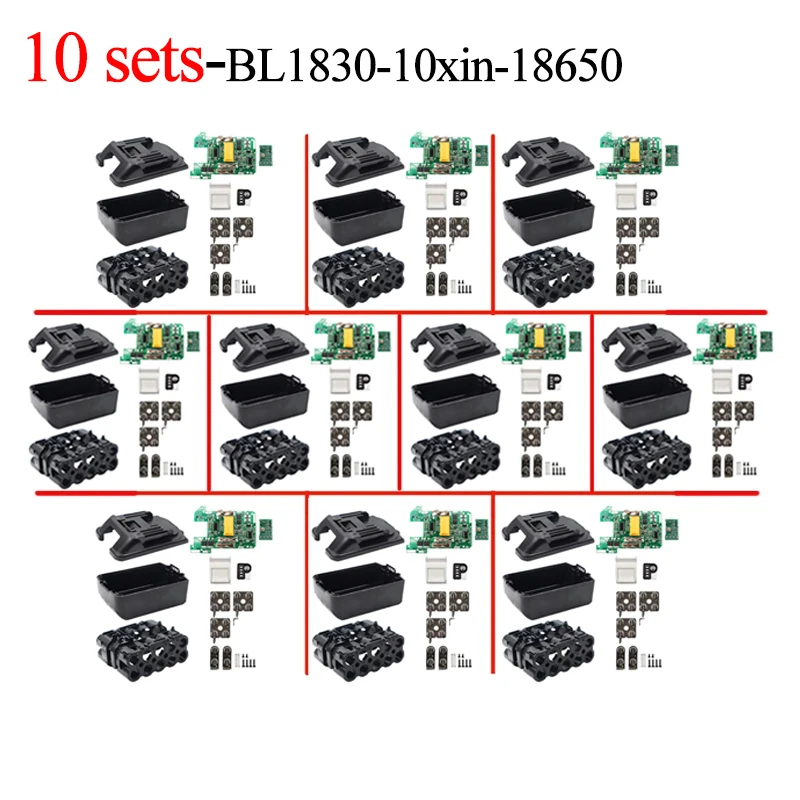 BL1830 Li-ion Battery Case Charging Protection Circuit Board Box PCB For Makita 18V 3.0Ah 6.0Ah LED Battery Indicator BL1860 BMS