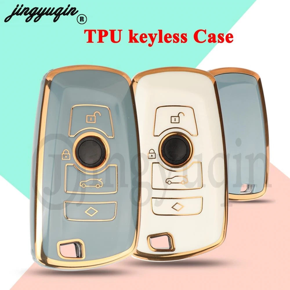 

jingyuqin New TPU Car Key Case Cover Shell for BMW F20 F30 G20 F31 F34 F10 G30 F11 X3 F25 X4 I3 M3 M4 1 3 5 Series Accessories