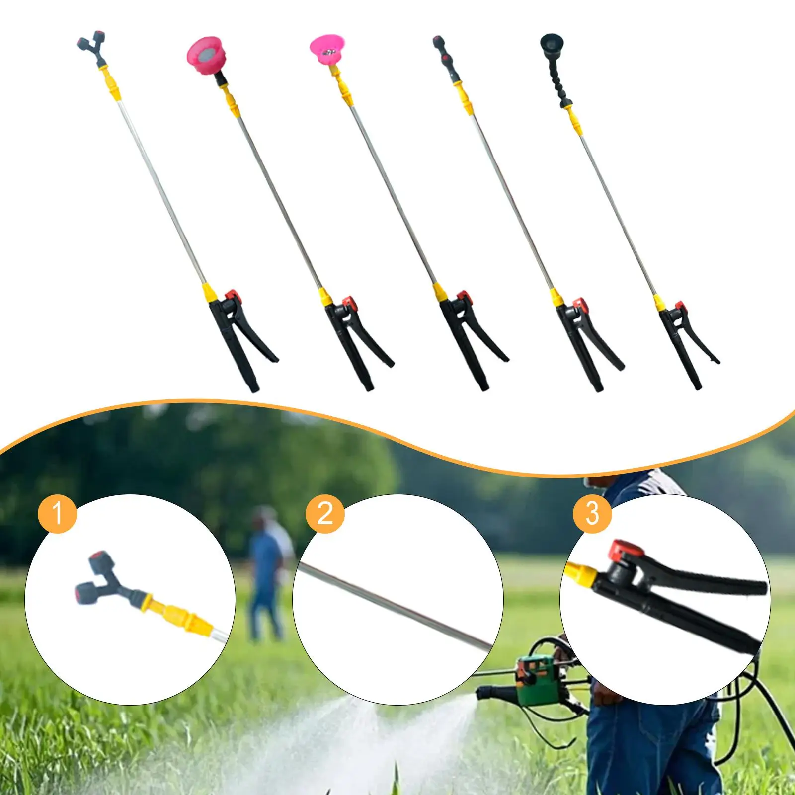 Retractable Sprayer Rod Garden Spray Accessories 46.5cm-83cm Ergonomic Handle Extension Rod Water Sprayer Wand for Shrubs