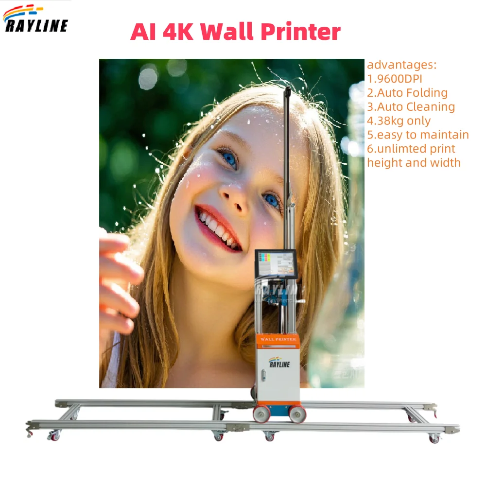 

The Smartest Wall Printer AI 4K Phone Ipad Control Wall Printing Machine 9600DPI Photo Quality Auto Clean UV Wall Printer Price