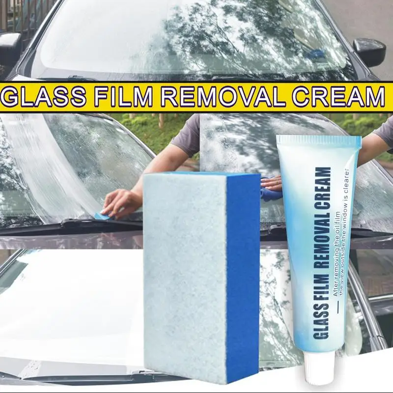 

Car Glass Film Removal Cream Oil Film Remover 20g Car Cleaning Paste Tool Windscreen Cleaner Wiper Auto Windshield Window Clean