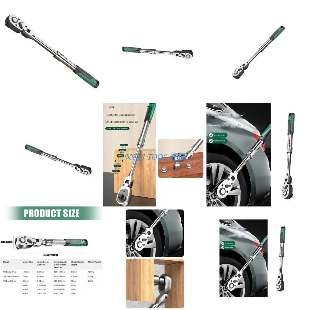 

L8RC 72 Tooth Retractable Ratcheting Wrench Flexible Head Design Durability Construction Suitable For Mechanics And Handymen