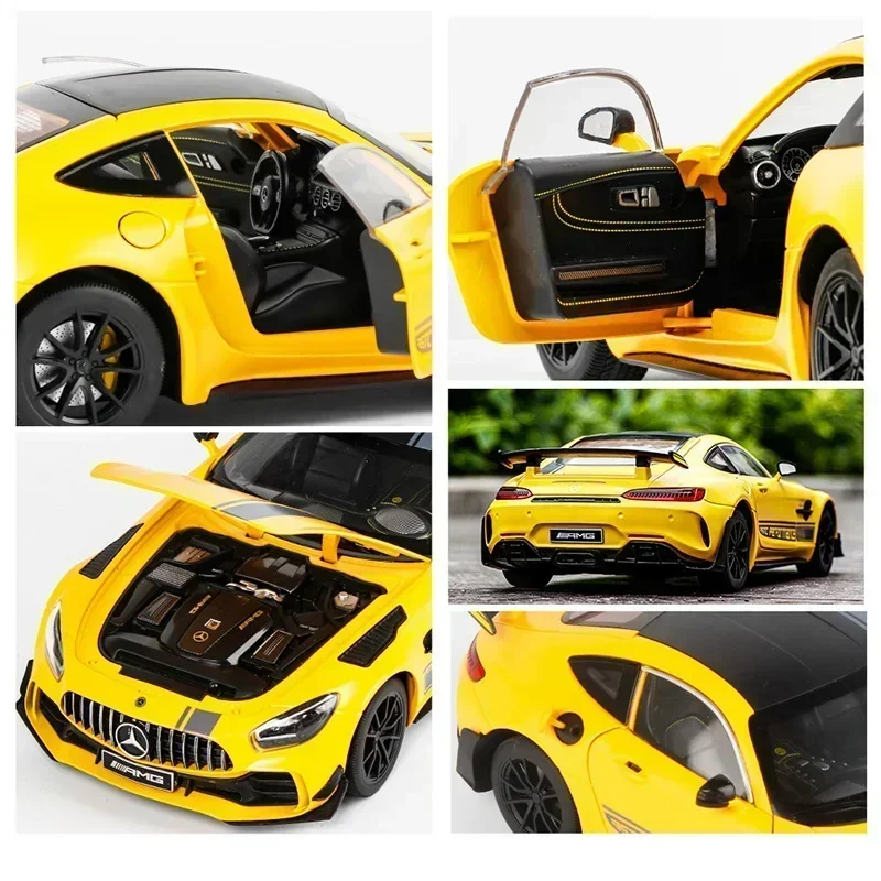 1:18 Mercedes-Benz GTR Sports Model Car Diecast Miniature Car Collect Simulation Sound Light Vehicle Toy Car For Kids Gift A598