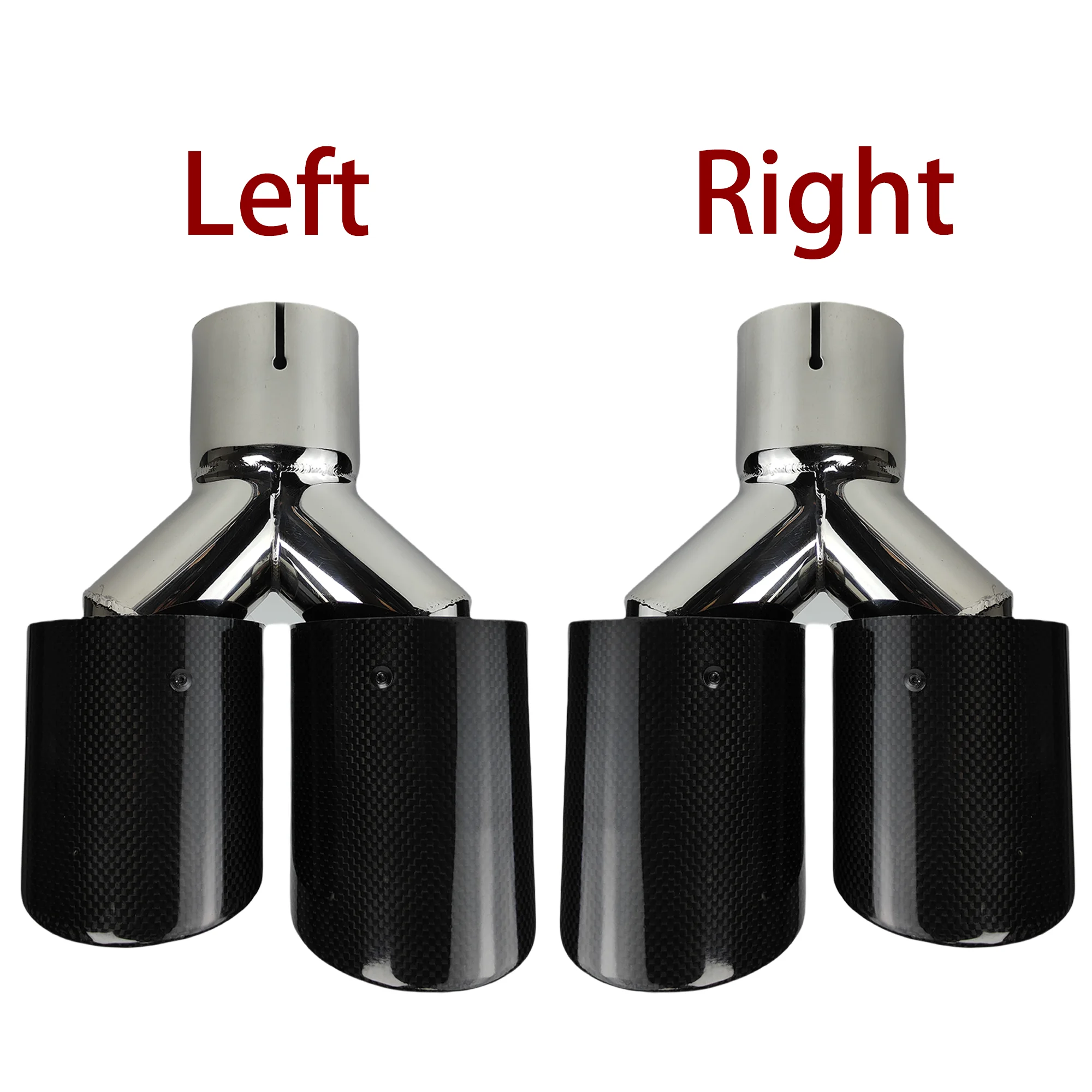 

Carbon Fiber Glossy Muffler Tip Y Shape Double Exit Exhaust Pipe Mufflers Nozzle Decoration Universal Stainless Gloss