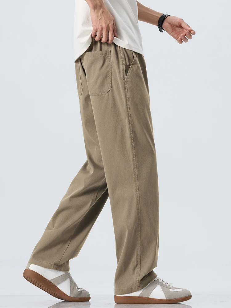 Lyocell Ultra-thin Ice Silk Trousers Men's Summer Loose Straight Cool Breathable Daily Sports Casual Trousers Fashion Korean - Image 5