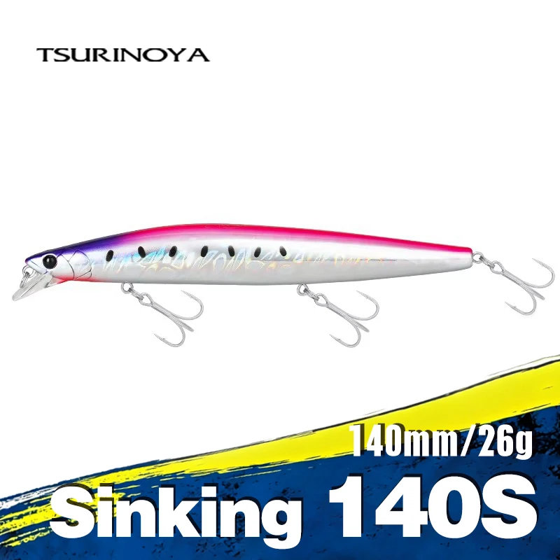 TSURINOYA 140mm 26g STINGER 140S  Weight System Sinking Fishing Lures Minnow Long Casting  Jerkbait Hard Baits Seabass