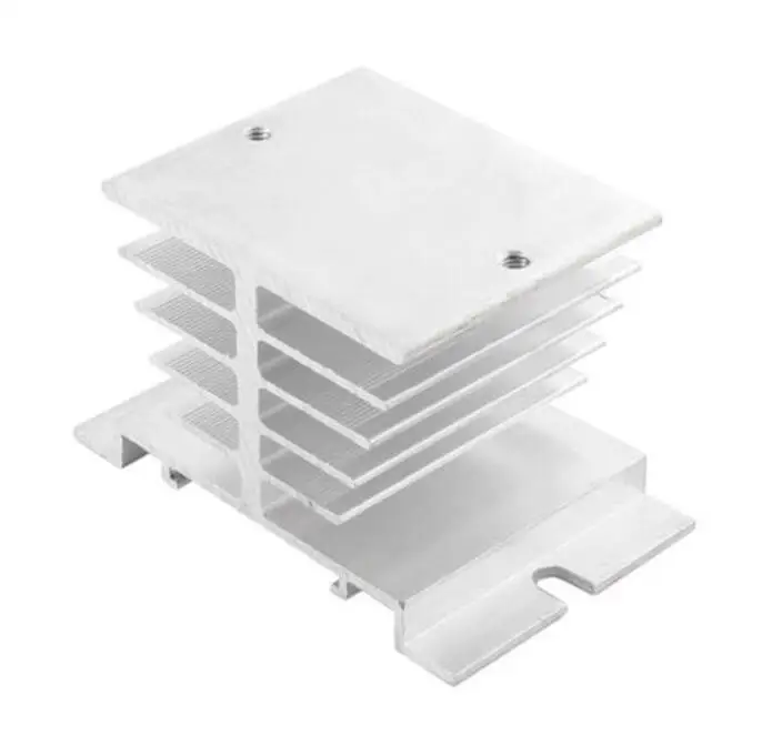 1pc Single Phase Solid State Relay SSR Aluminum Heat Sink Dissipation Radiator Newest, Suitable for 10A-40A Relay