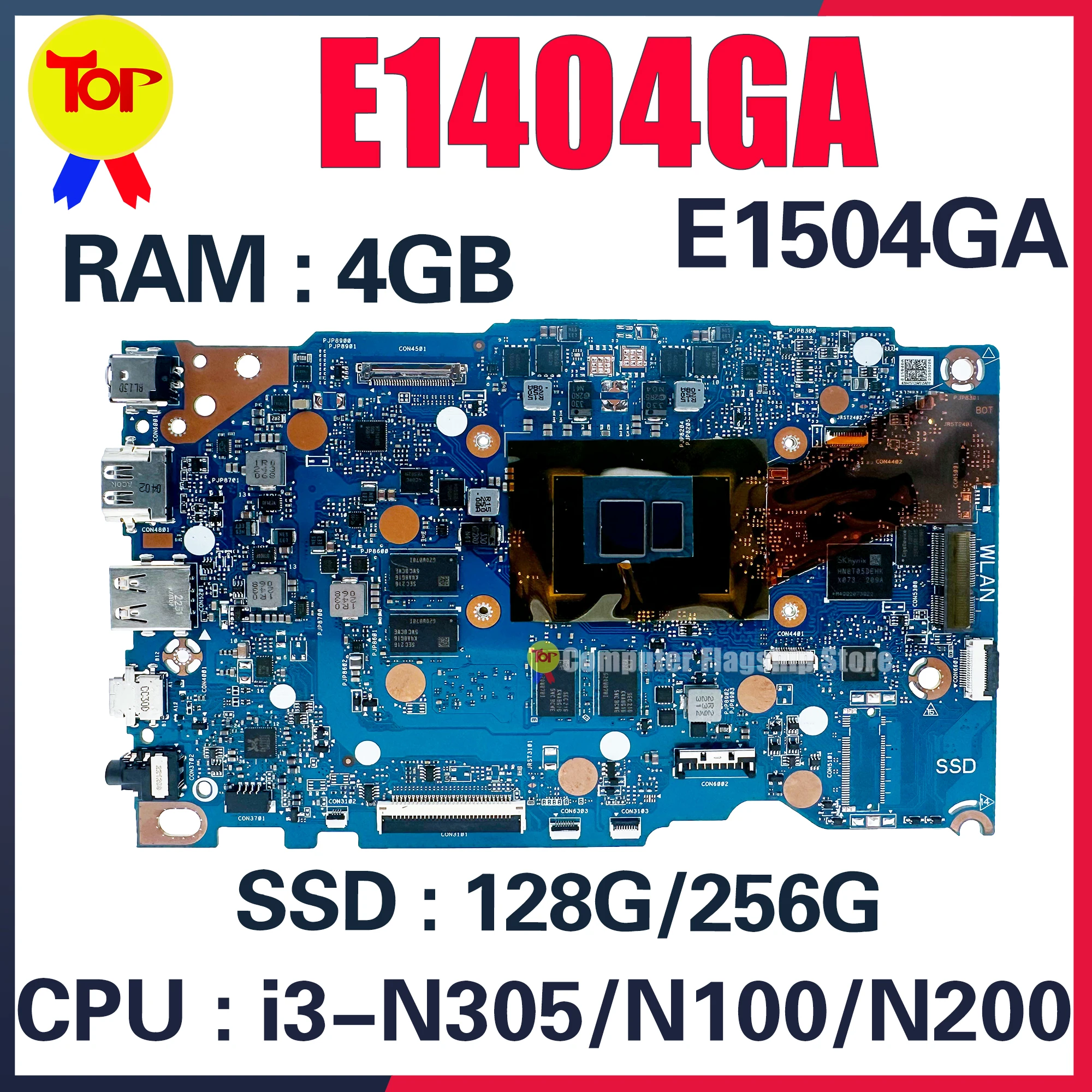 KEFU E1404G Mainboard For E1404GA E1504GA E1404GAB E1504GAB Laptop Motherboard i3-N305 N200 N100 RAM-4GB SSD-128G/256G 100% Test