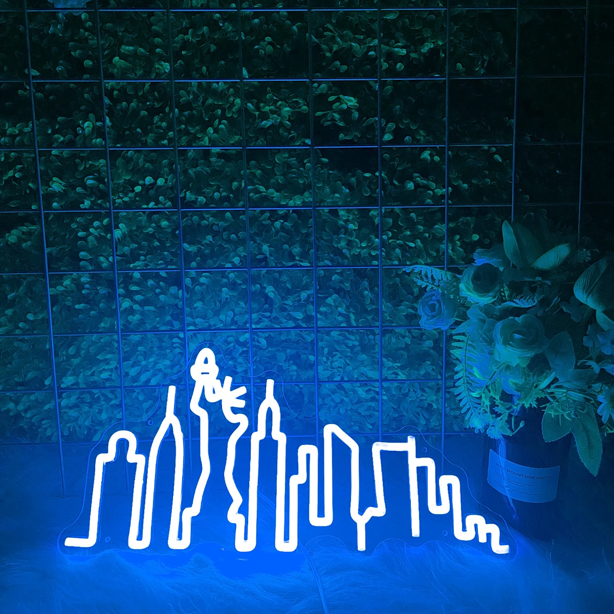 City silhouette neon lights custom made for room decor, party, bar, indoor atmosphere, LED neon lights create an atmosphere