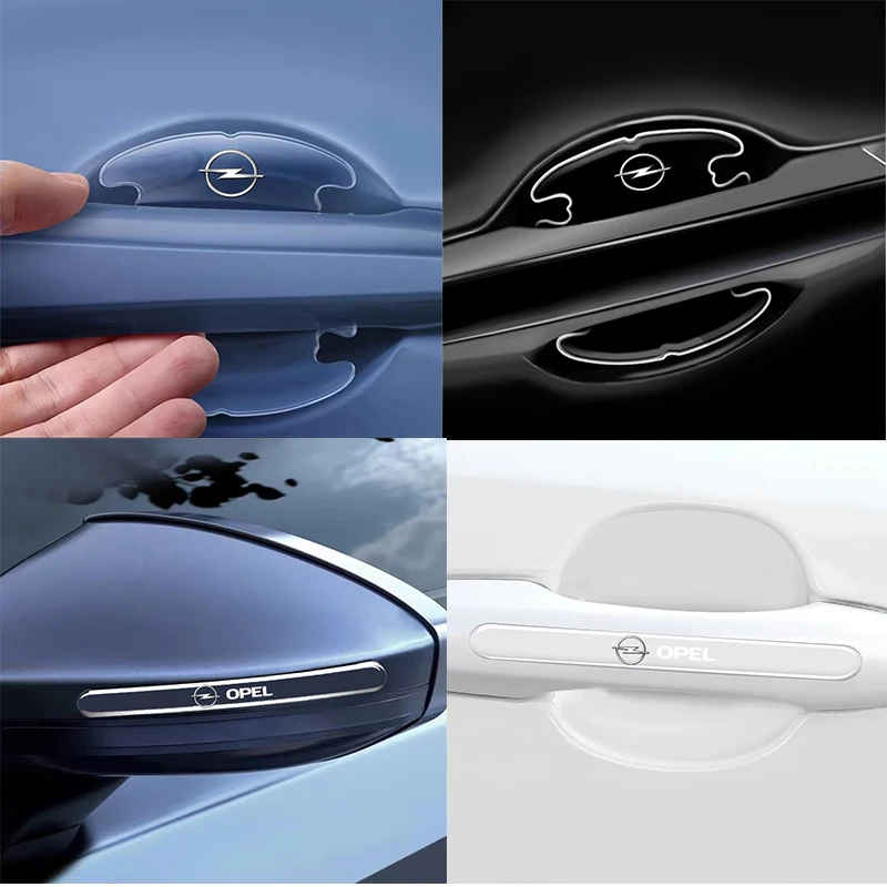 4/8pcs Universal invisible anti-collision strips for car door handles For Opel Insignia Astra Antara Meriva Zafira H G Corsa