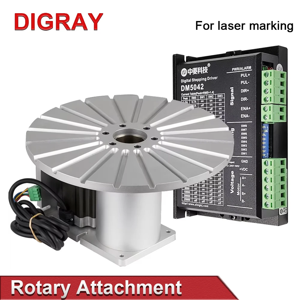 

DIGRAY D30 Rotary Table Diameter 300mm 20 Pen Tray Rotary Device+ Driver DM5042 Suitable for Fiber Laser Marking Machine DIY Pen