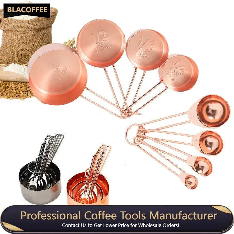 

Measuring Tools 4/8pcs Kitchen Cooking Tools Stainless Steel Measuring Spoons Teaspoon Coffee Sugar Scoop Cake Baking Tools