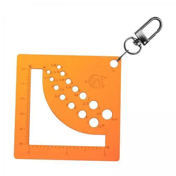 Knitting Needle Sizer Acrylic Gauge with Carabiner Clip Portable Ruler for Crochet Knitting Tools and Accessories