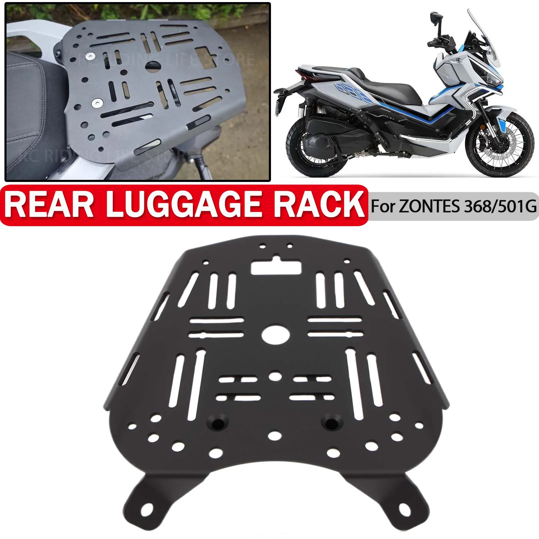 For ZONTES 368G 501G 368 501 G Motorcycle Rear Shelf Luggage Rack Tail Box Bottom Plate Support Trunk Case Bracket Accessories