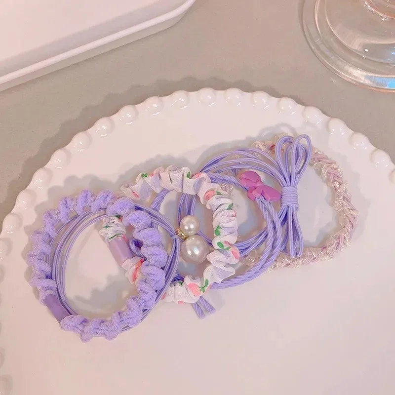 6 قطعة/المجموعة لون الحلوى عالية مرونة الشعر حبل Bowknot العلاقات الشعر الفتيات ذيل حصان Scrunchies مختلط نمط الأطفال هدية مجموعة