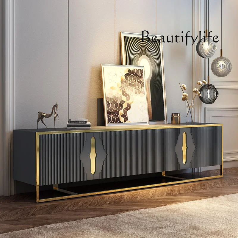 

muebles de salónItalian Affordable Luxury Style TV Cabinet Modern Minimalist Villa Living Room Designer Model Storage Floor Cabi