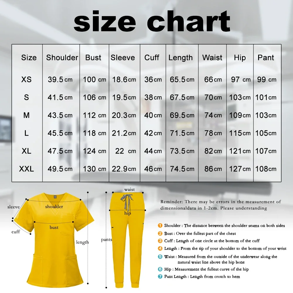 Unisex Nursing Accessories Hospital Medical Clothing for Women Niaahinn Uniform Short Sleeved V-neck Top Jogging Pants Suit Soft