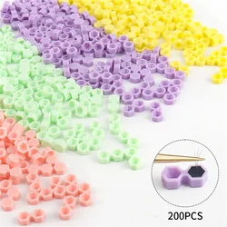 200pcs Eyelash Extension Glue Cup Tray Makeup Tools Eyelash Extension Accessories Lashes Supplies Diamond Eyelash Glue Delay Cup