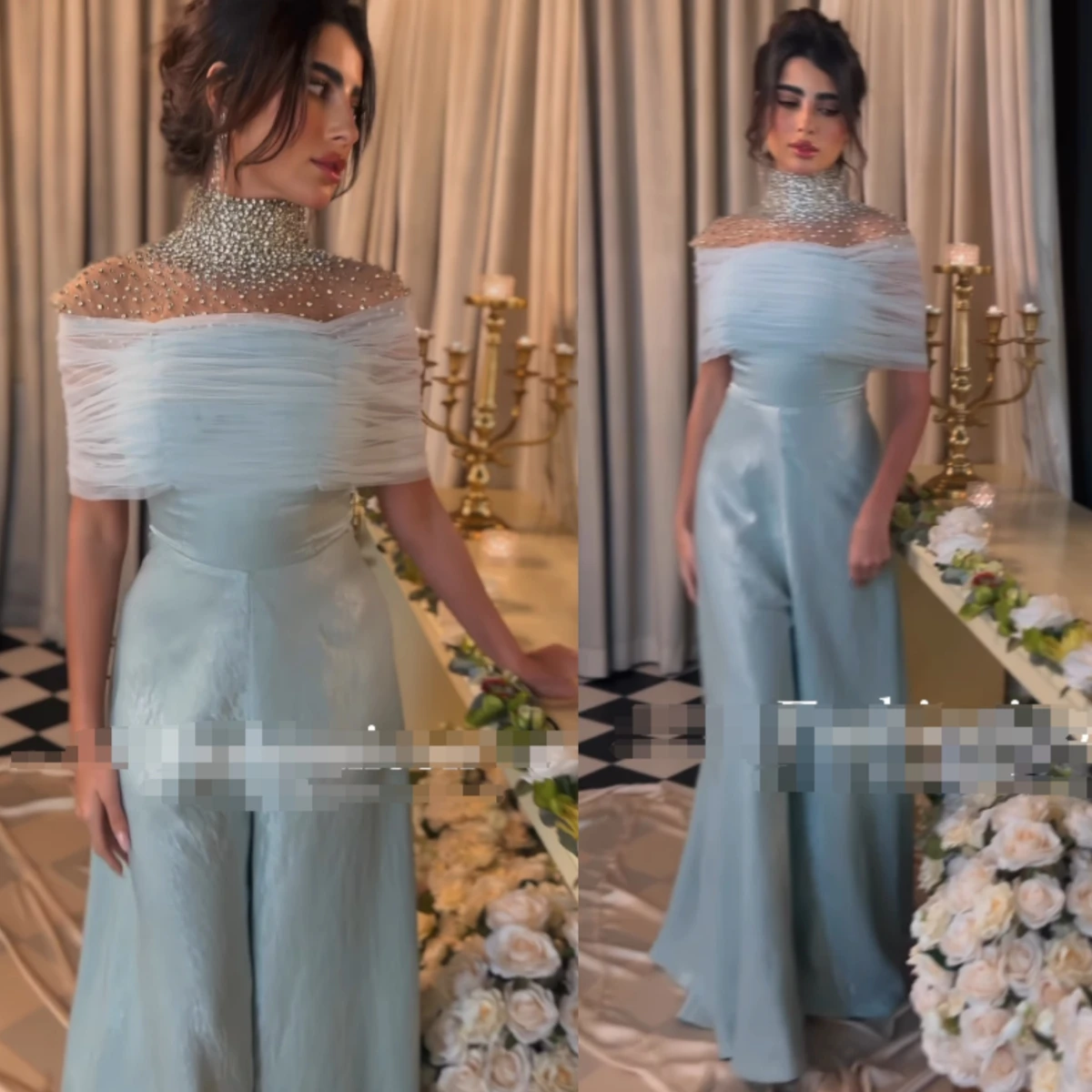 Custom Made Formal Occasion Blue Mermaid Off The Shoulder Evening Dress Saudi Arabia Women\'s Prom Dresses Wedding Party 2024