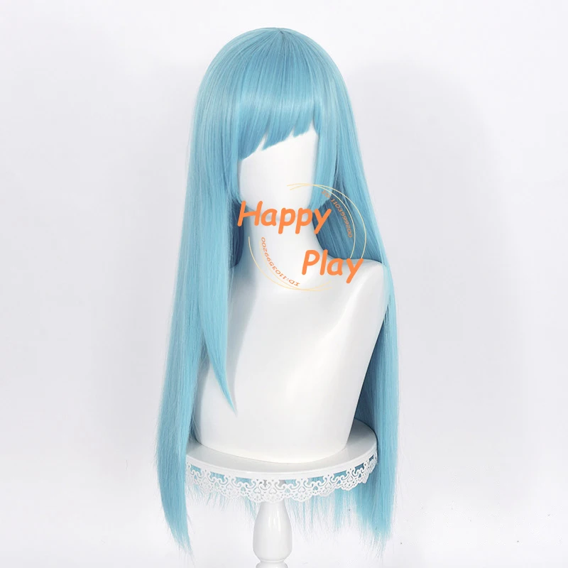 Miwa Kasumi Cosplay Wig 70cm Long Straight Blue Cosplay Anime Cosplay Wigs Heat Resistant Synthetic Hair Halloween Women Wigs