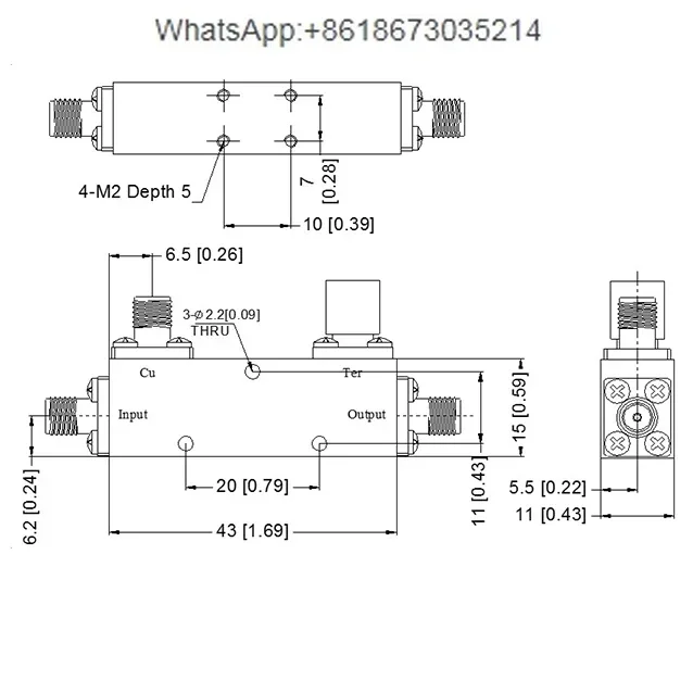 DC-2/8G-10S 2-8GHz 10dB 50W SMA RF Coaxial Directional Coupler