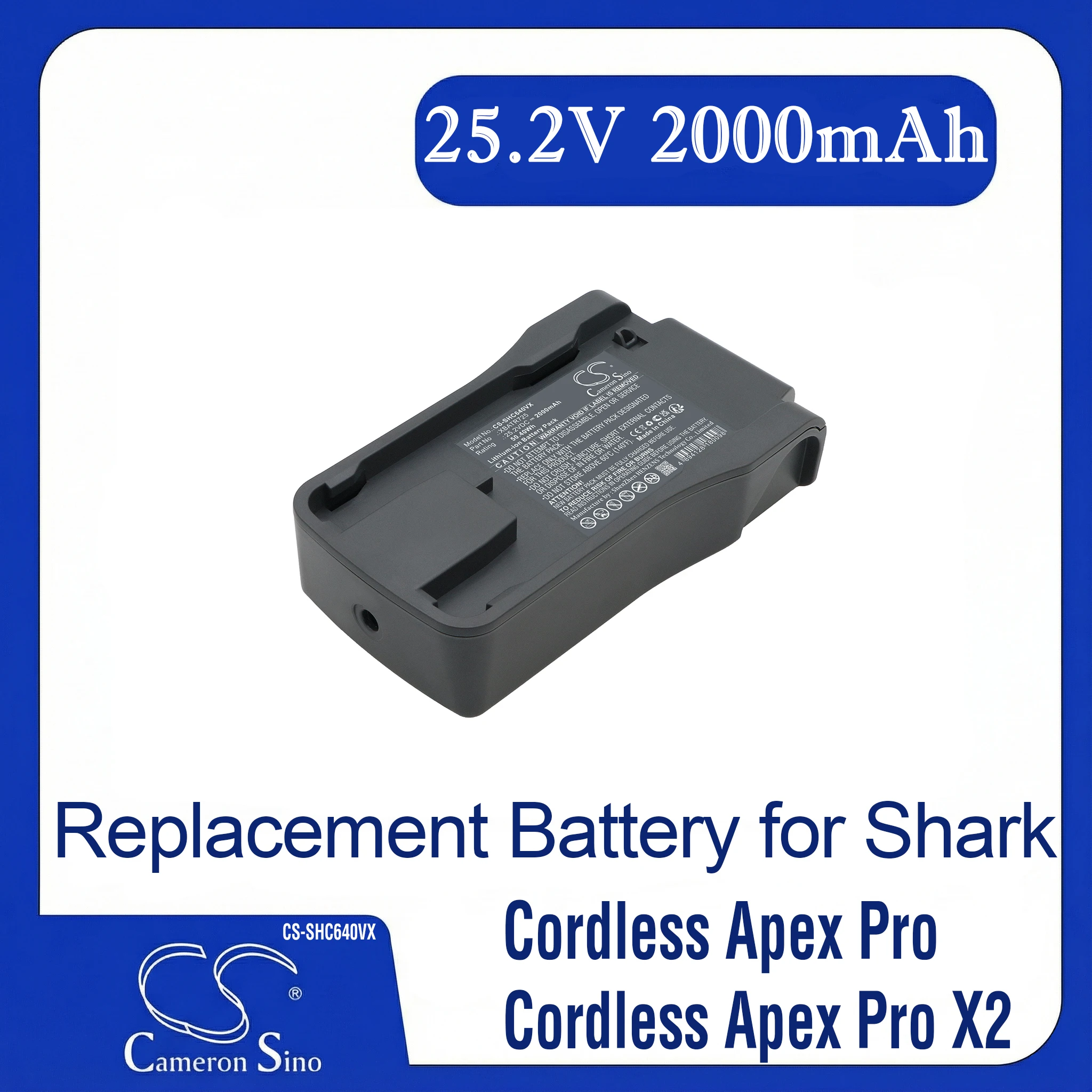 

CS Replacement Battery for Shark IZ662H,IZ640H,IZ300UK,IZ300UKT,IZ300UKTDB,IZ320UK,IZ320UKT,Cord PN:XBATR725 2000mAh / 50.4Wh