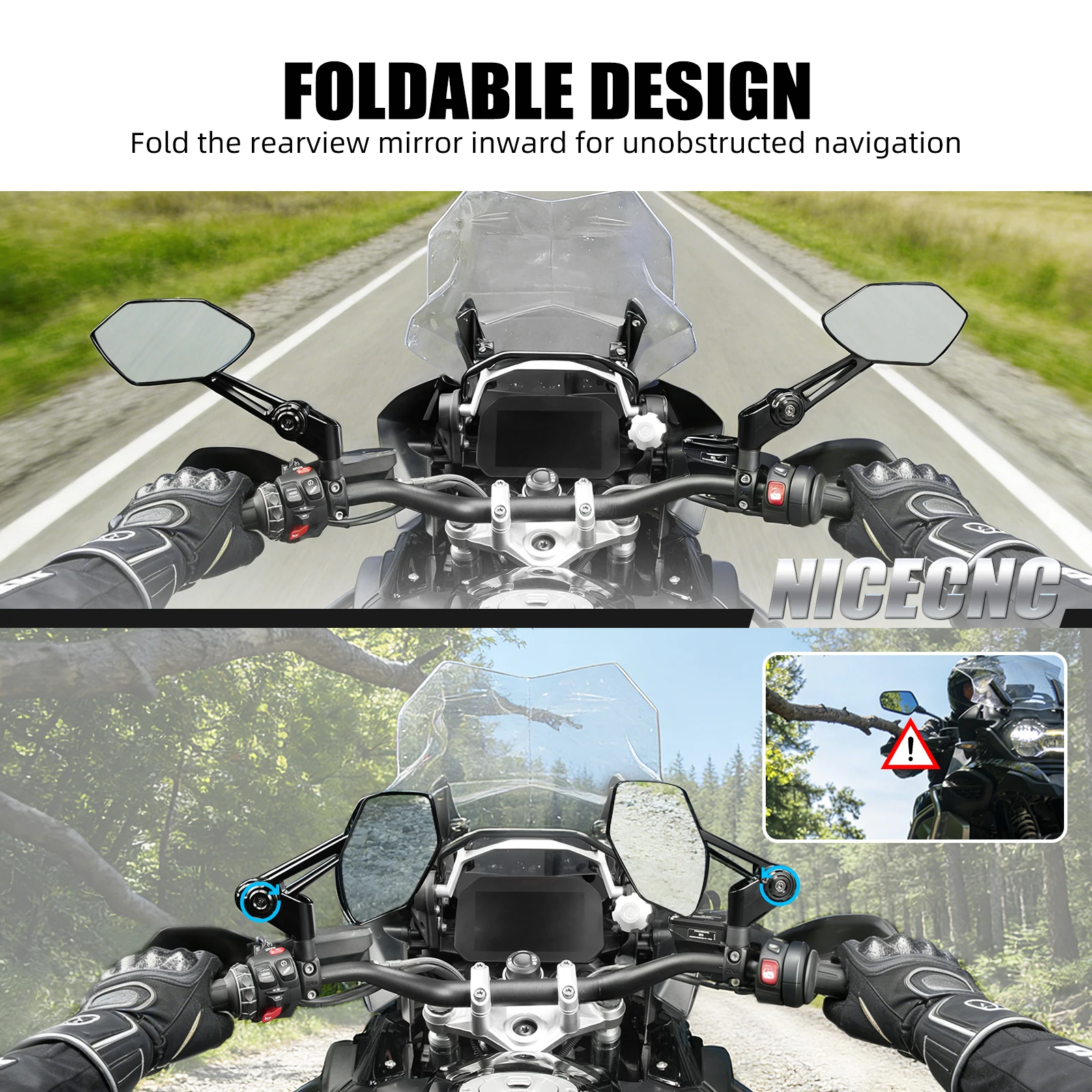 2024-2025 Für BMW GS1300 R1300GS R1300GS Adventure GSA Faltbare Rückspiegel R1200GS ADV 2013-2018 R1250GS ADV 2018-2025 – Detail 3
