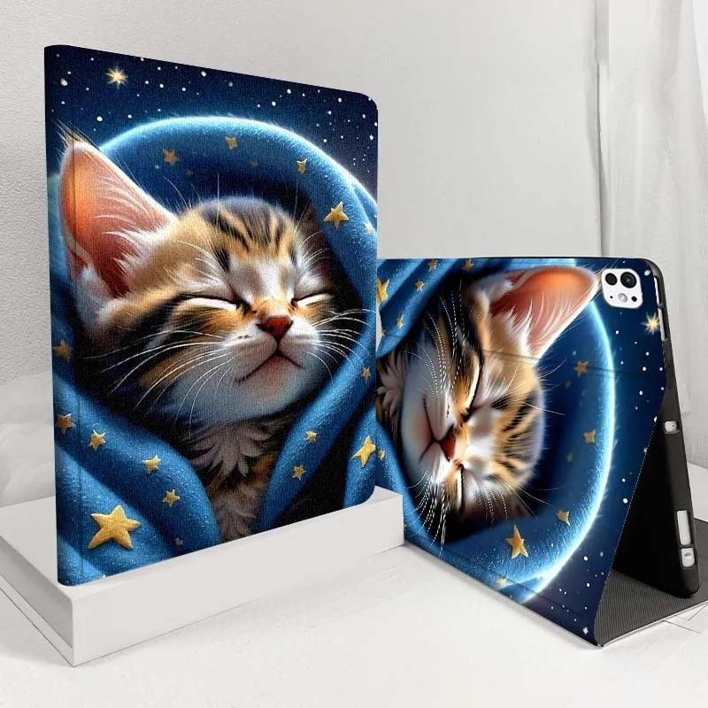 

Kitten moon stars sky For iPad Pro Air 5 4 3 13 11 8 7 6 5 10th 7th 6th 10.5 12.9 10.9 Tablet Case