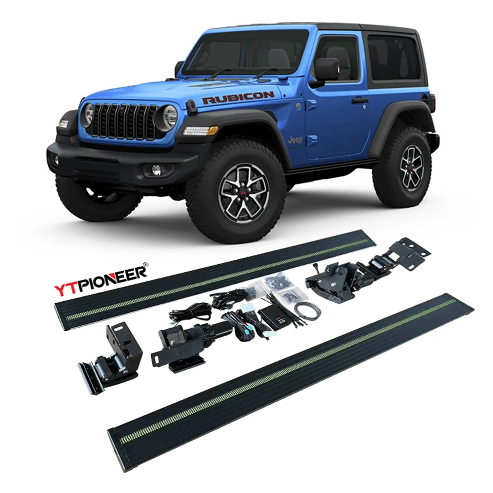 2014 JK Rubicon 2 4-Door Electric Power Running Boards for 2021-2025  Wrangler JL Side Steps