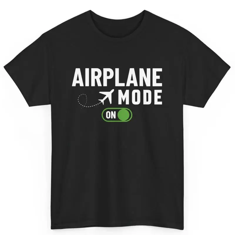 

Airplane Mode On Air Traffic Aviation Travel Pilot Cotton T Shirt