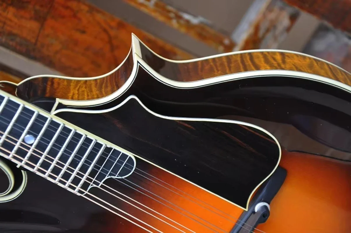 Custom Deluxe Top Grade F Octave Mandolin Solid 3A Flamed Maple Back Side Ebony Bridge Fingerboard