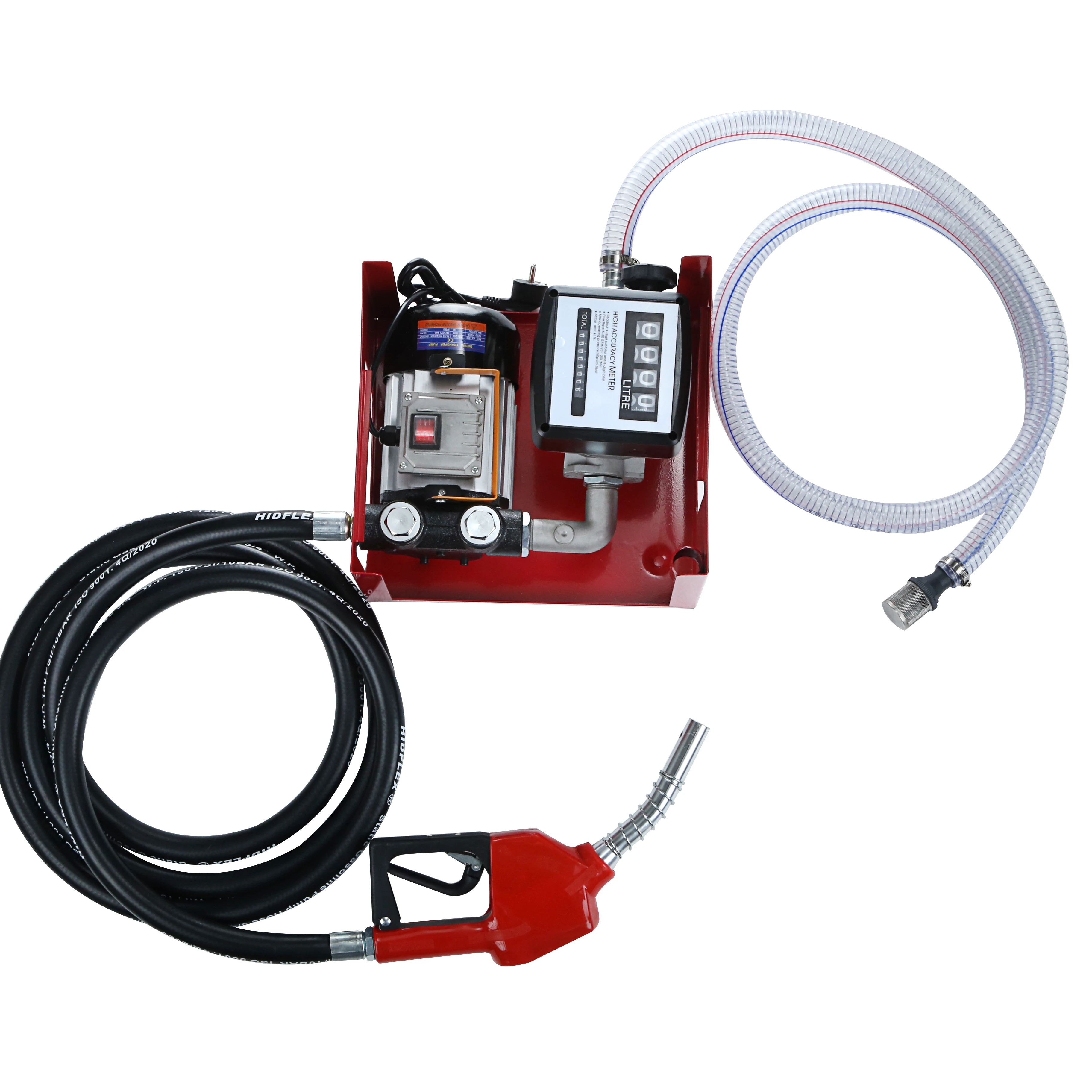 220v AC Electric Self Priming  Diesel Oil kerosene  Fuel Transfer Pump Kit with Meter Nozzle and Hose