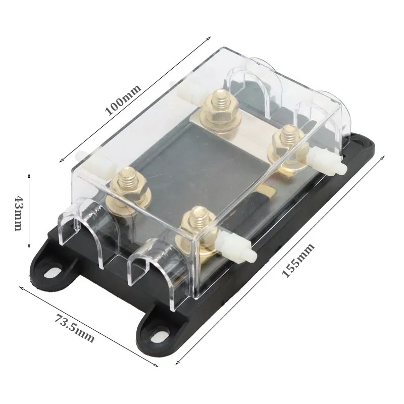 

BANL-B2 BANL-C2 Replace 500A 2 Position 2 Way Dual Bolt Down Double ANL 50a Car Audio Video Fuse Holder Box Black Base