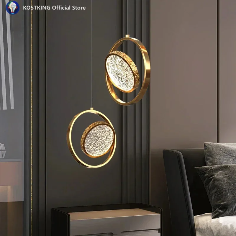 Minimalist Stair Villa Deluxe Chandelier Chandelier Bar Model Room Kitchen Dining Room Art Living Room Lamp Ring Led Chandelier