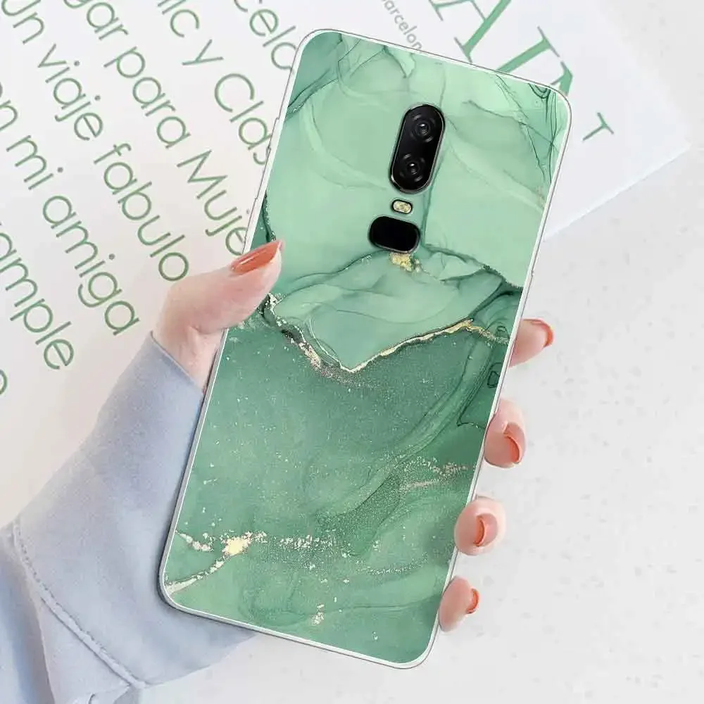 For OnePlus 6 Case Cover Marble Transparent Silicone Soft TPU For OnePlus 6T Phone Fundas Case ForOnePlus6 6T Coque Shell Bumper