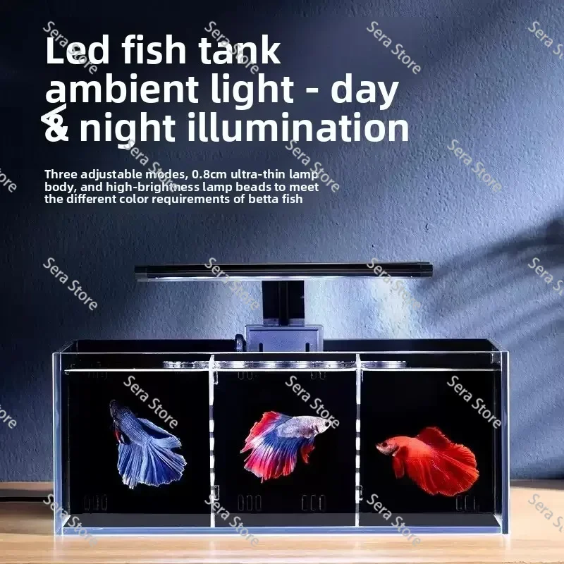 Multi-format Modular Partition Aquarium System Self-cleaning Glass Fish Tank Built-in Filter Small Ecological Water Change